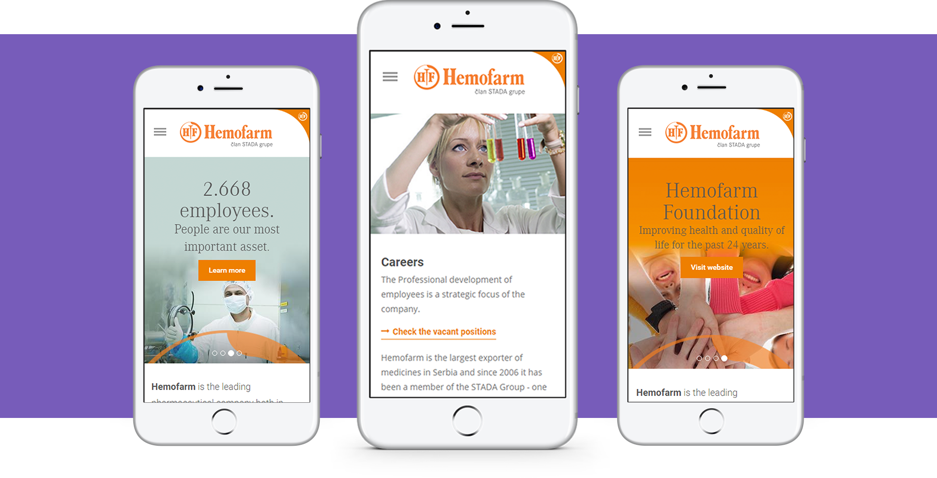 Hemofarm portal mobile preview