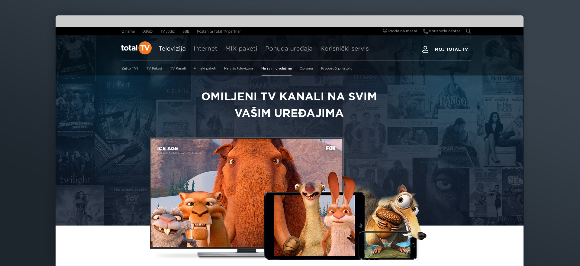 Total TV home page preview